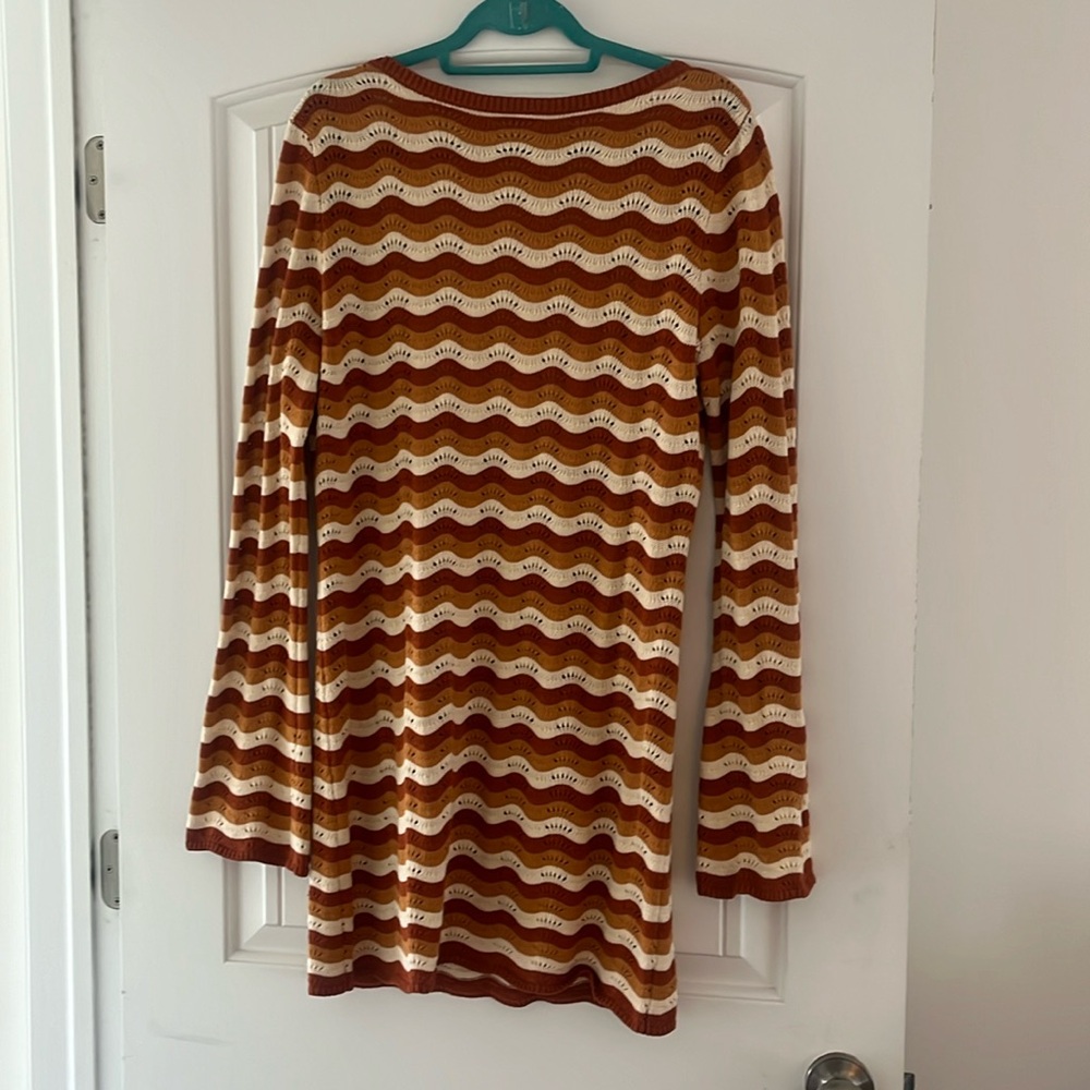 Rhythm low back, bell sleeve, sweater dress/coverup